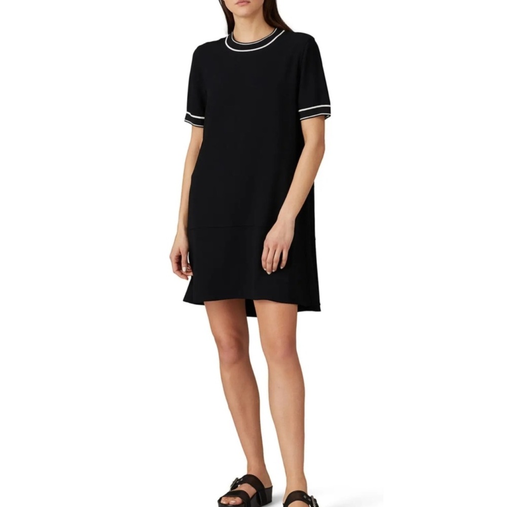 rag & bone Black Shift Dress with White Trim Accents
